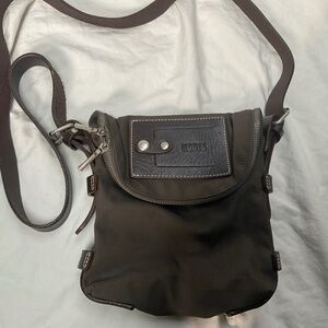 Roots Nylon and Leather Crossbody Bag